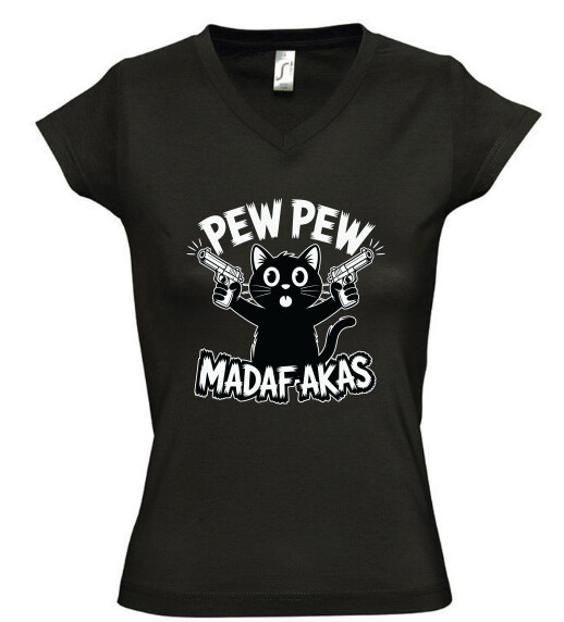 Női V nyakú póló