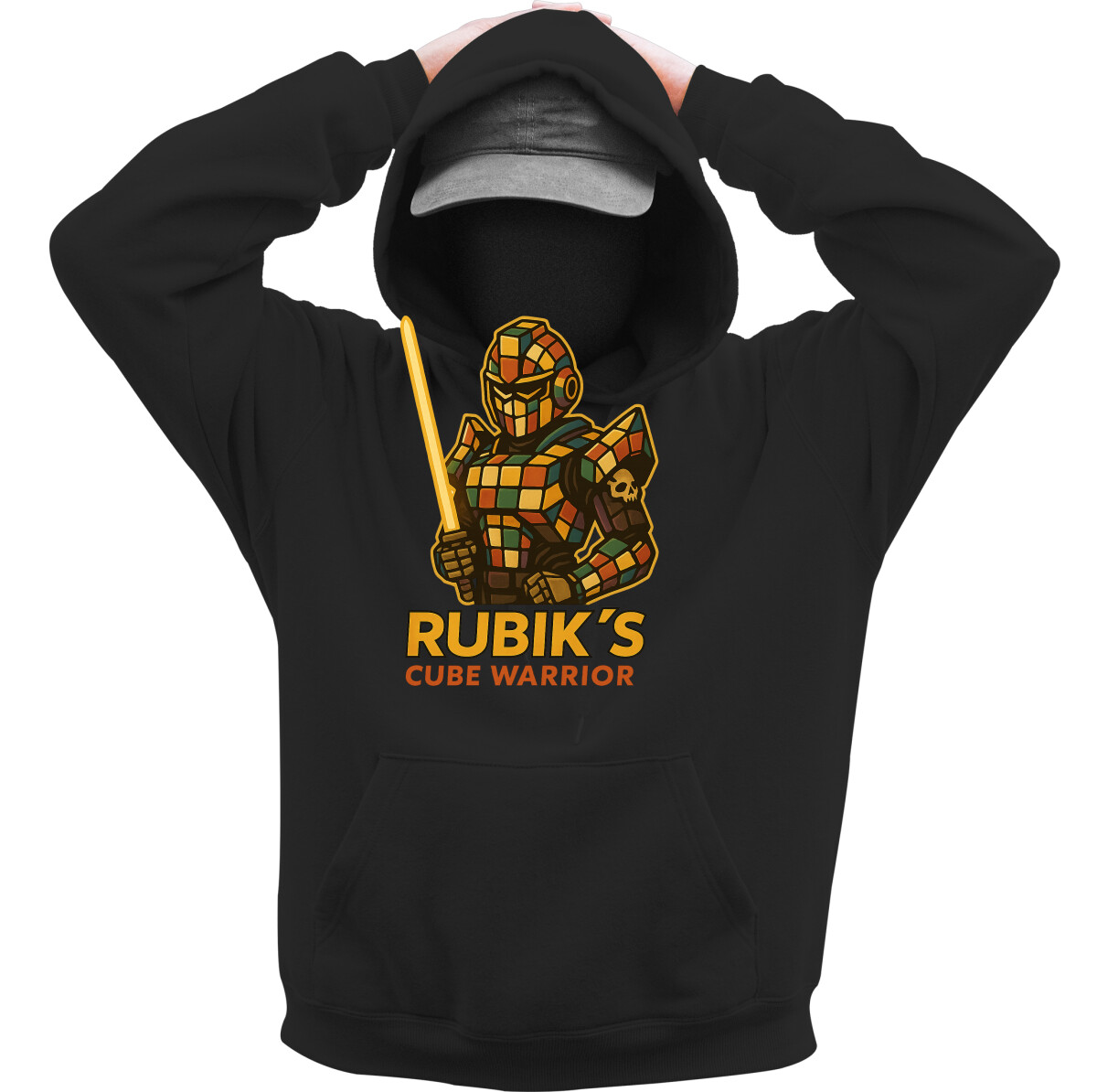 Kapucnis belebújós pulóver