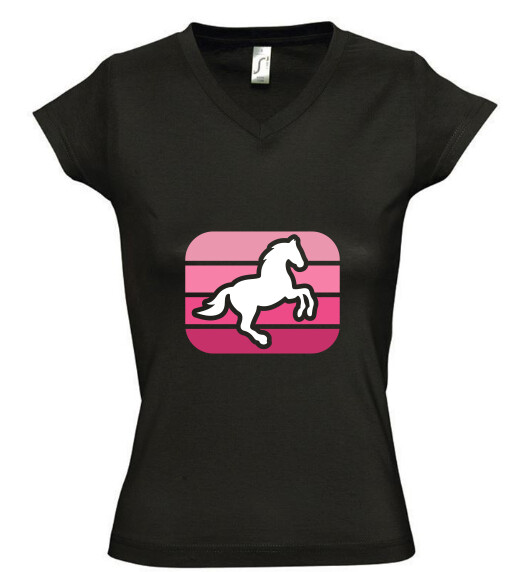Női V nyakú póló
