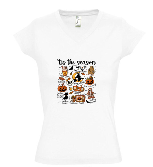 Női V nyakú póló