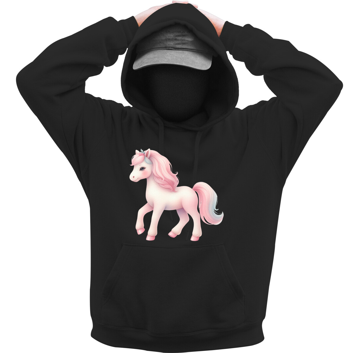 Kapucnis belebújós pulóver