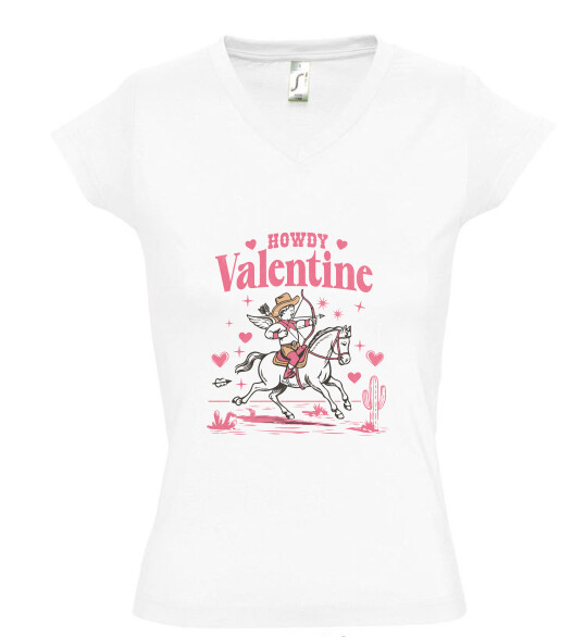 Női V nyakú póló