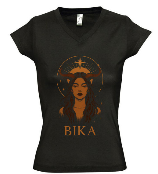 Női V nyakú póló