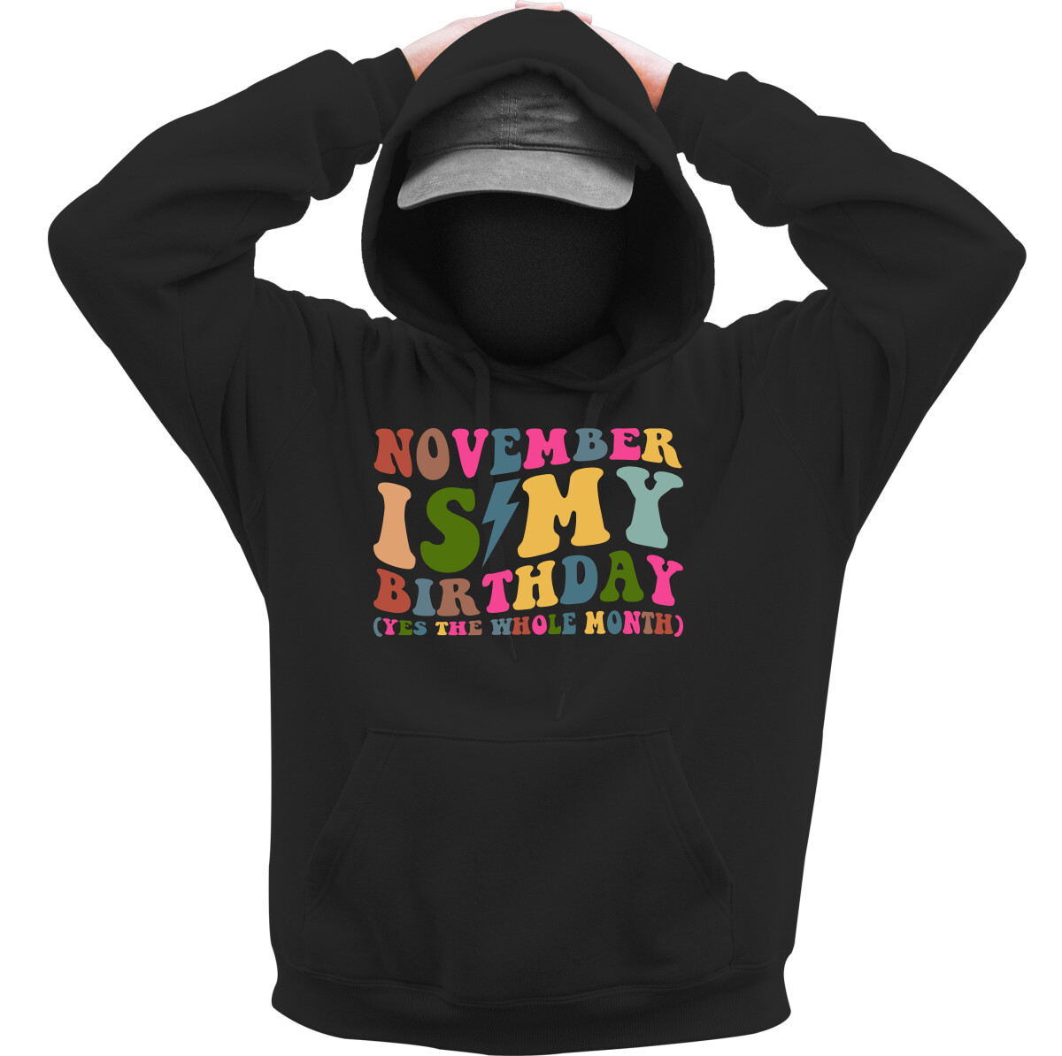 Kapucnis belebújós pulóver