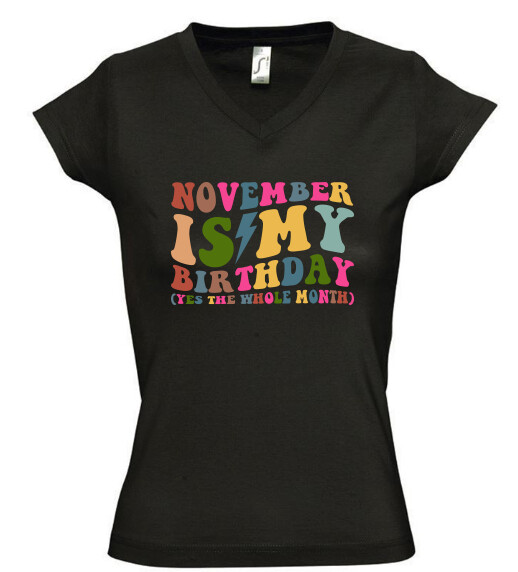 Női V nyakú póló