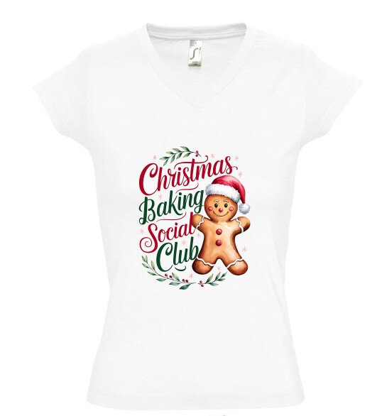 Női V nyakú póló