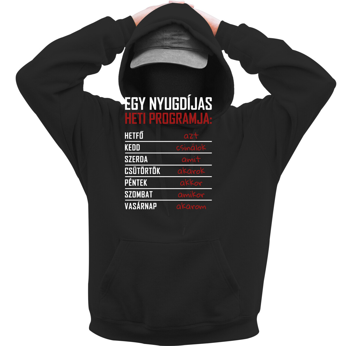 Kapucnis belebújós pulóver