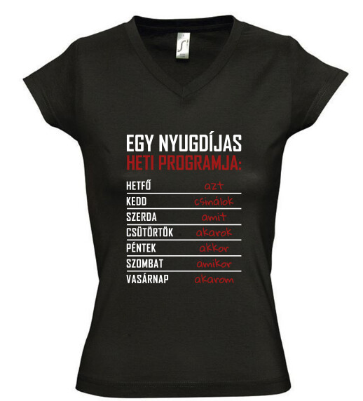 Női V nyakú póló