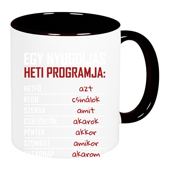 Színes fülű és belsejű bögre