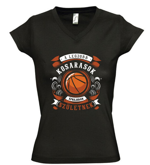 Női V nyakú póló