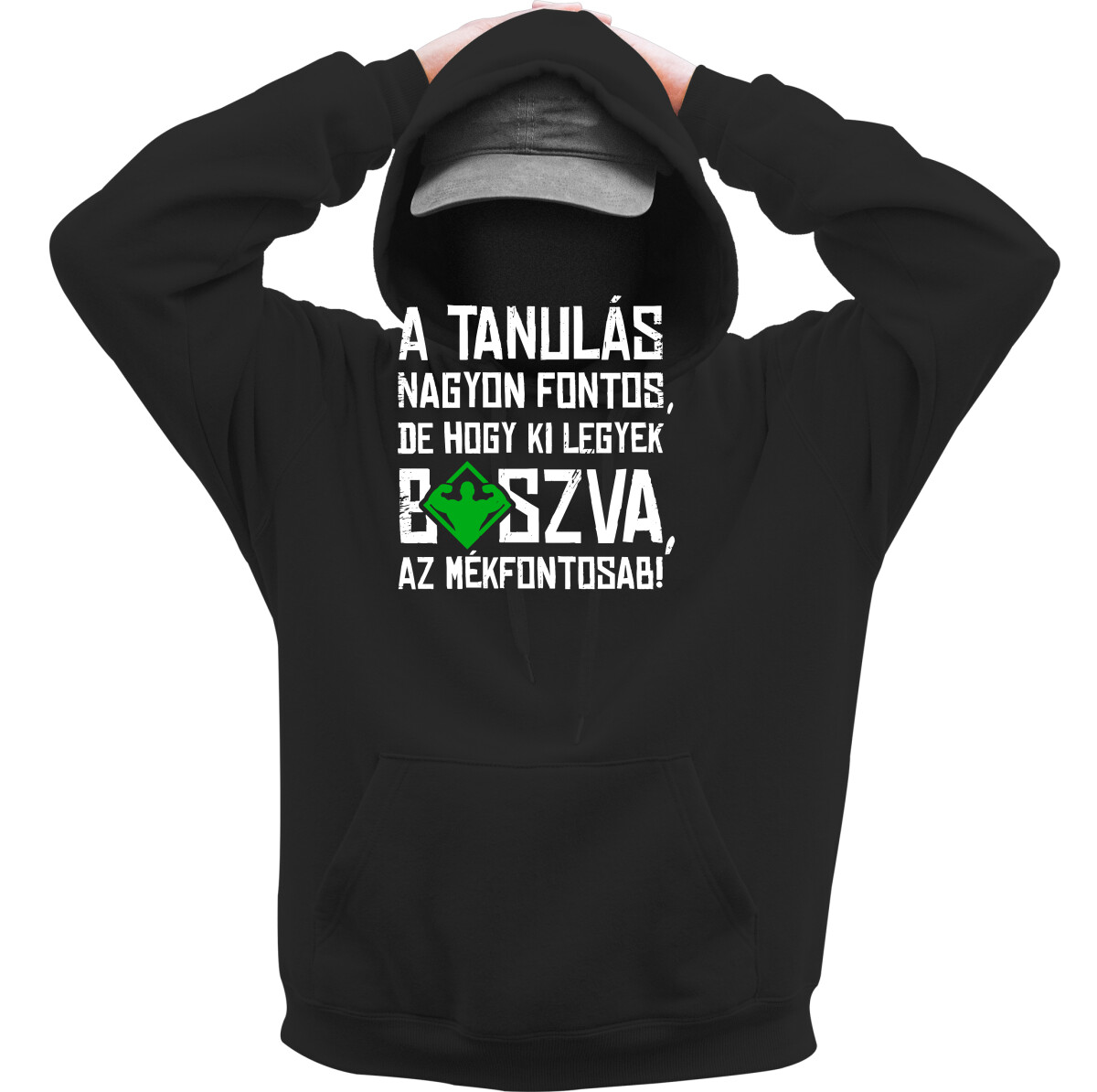 Kapucnis belebújós pulóver