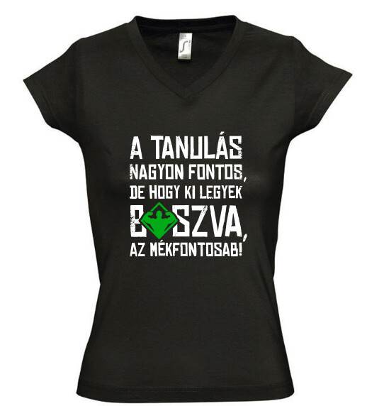 Női V nyakú póló