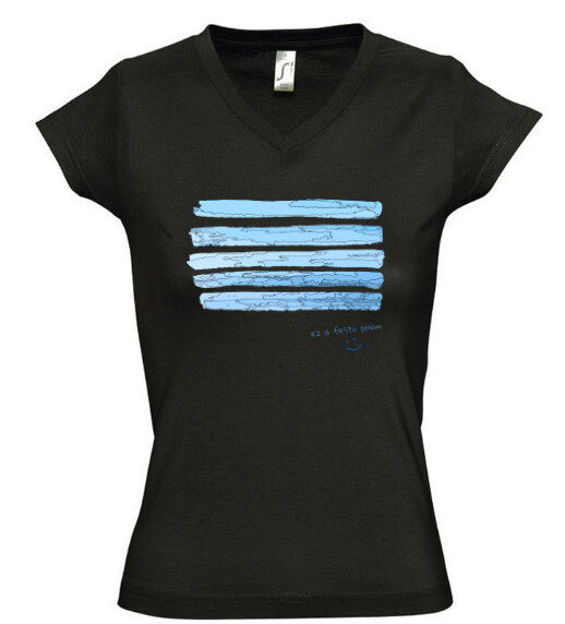 Női V nyakú póló
