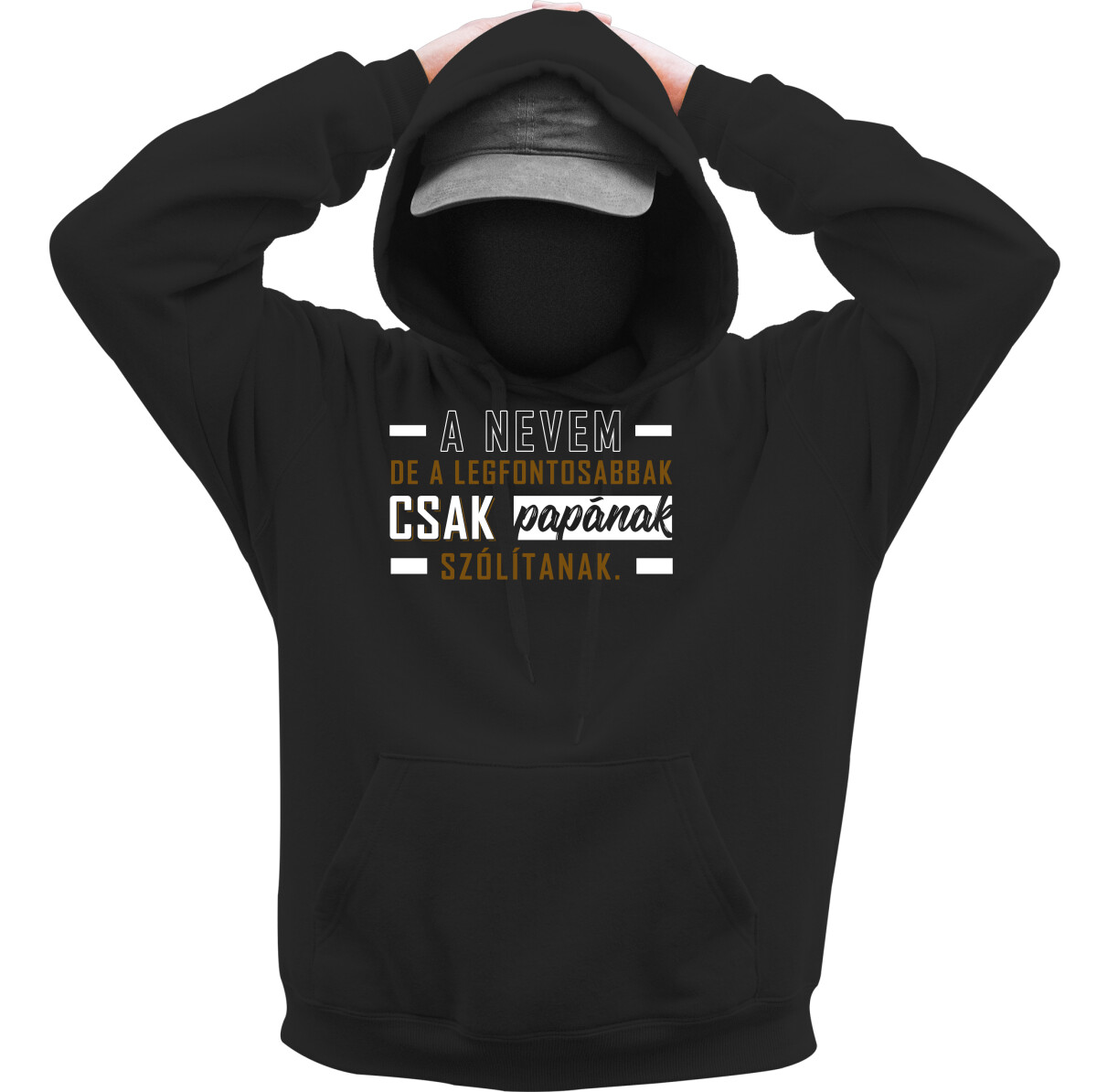 Kapucnis belebújós pulóver