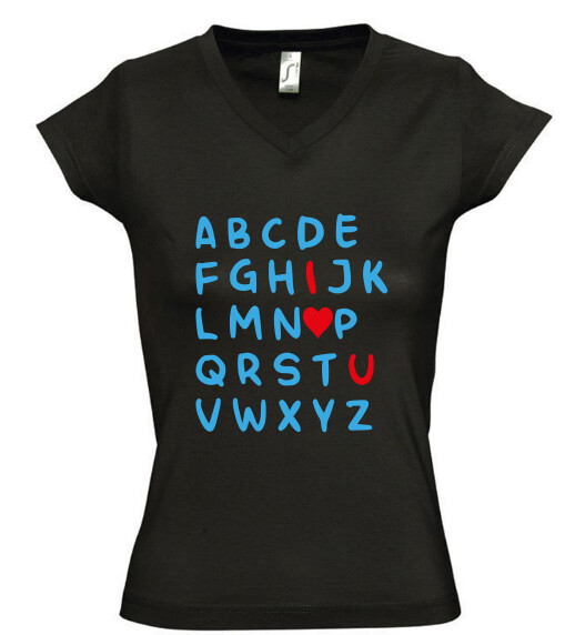 Női V nyakú póló