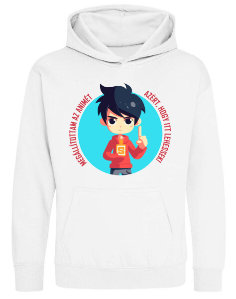 Kapucnis belebújós gyerek pulóver