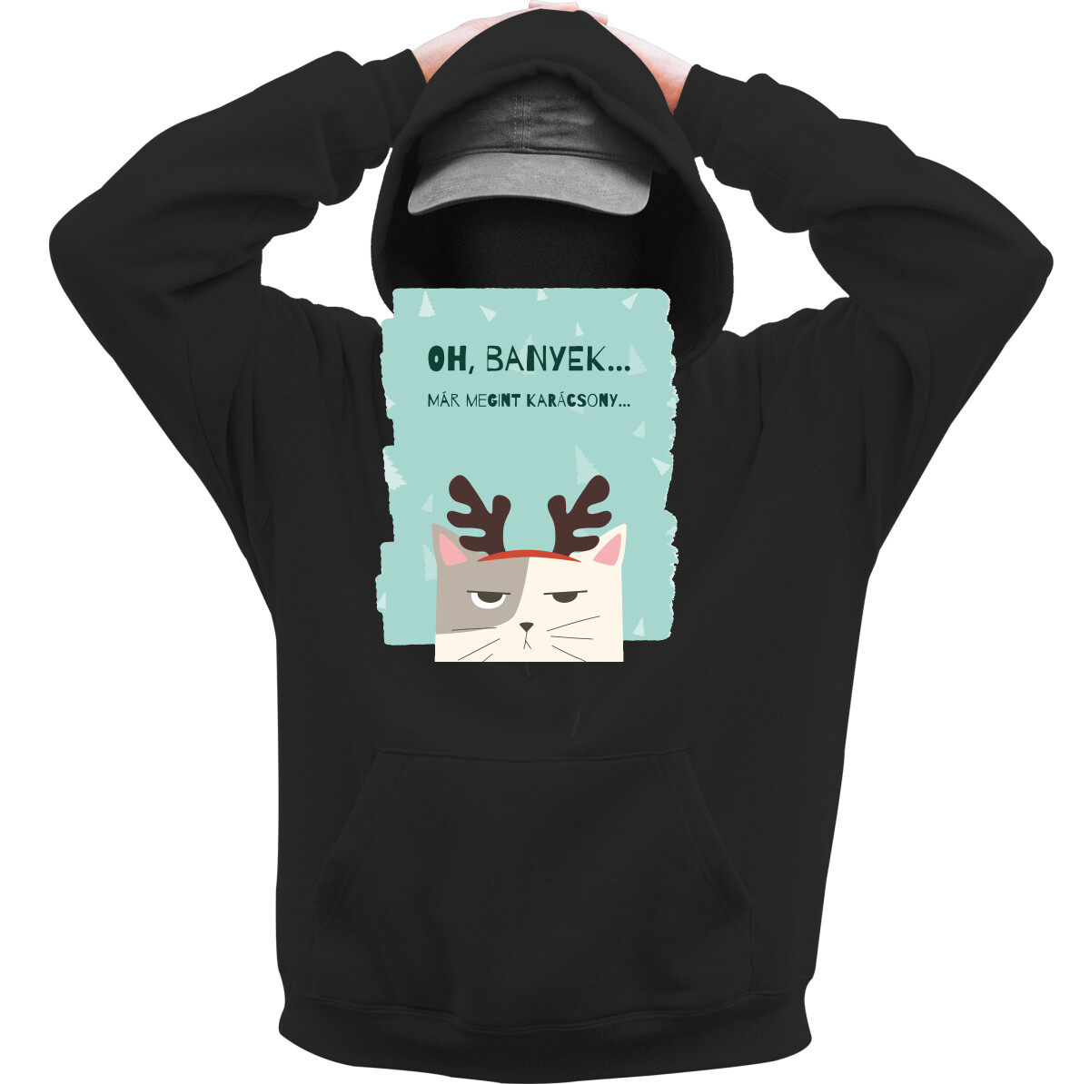 Kapucnis belebújós pulóver