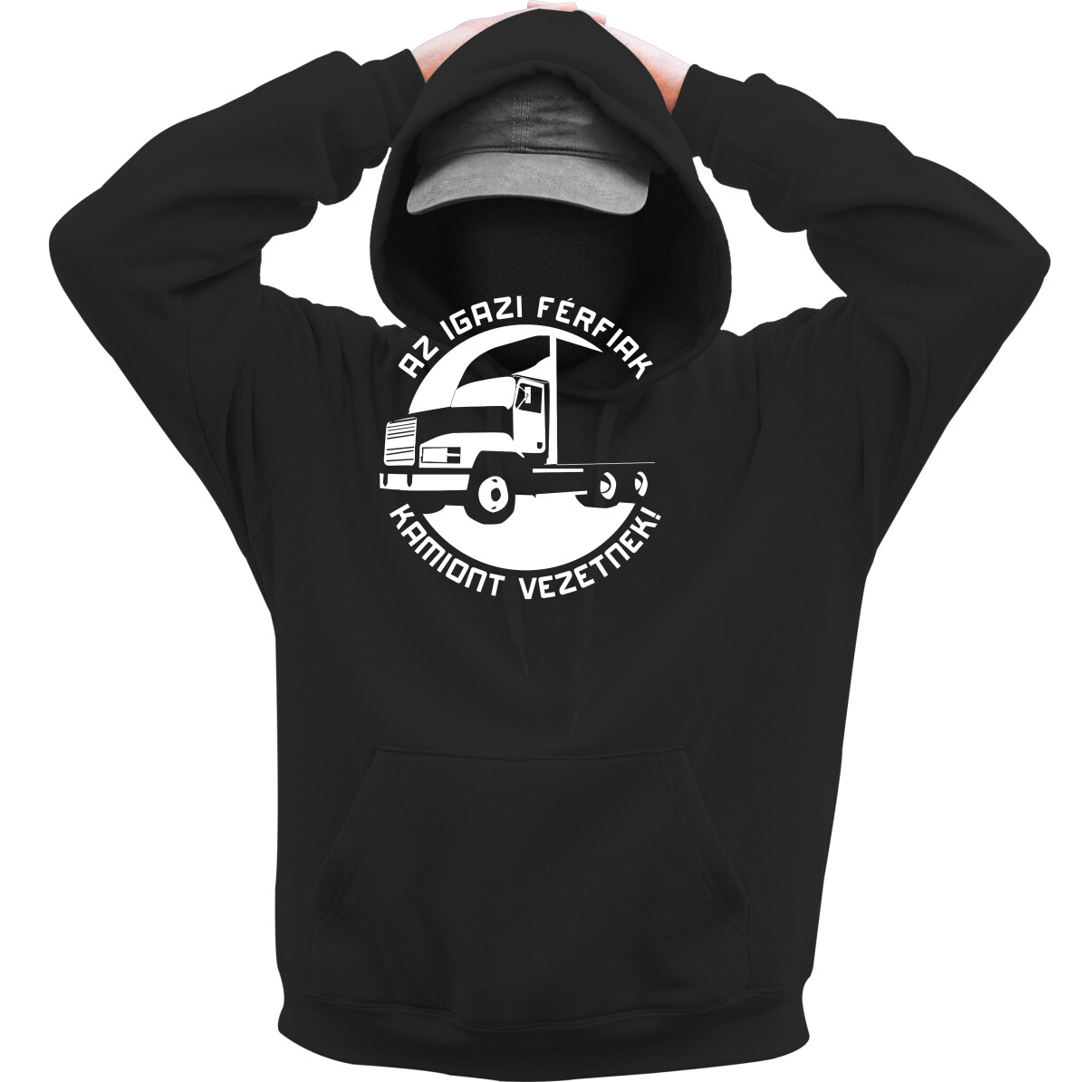 Kapucnis belebújós pulóver