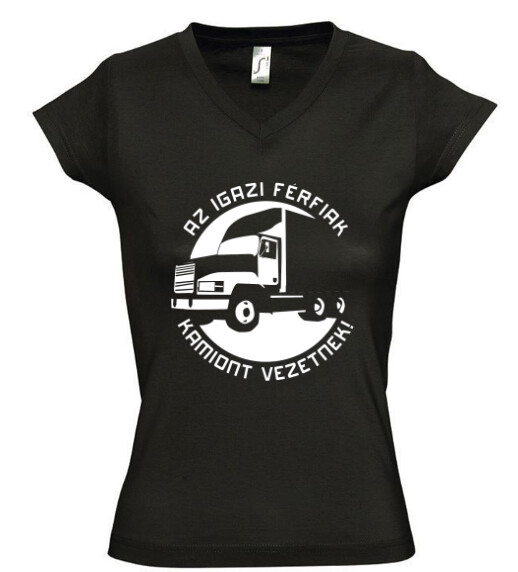 Női V nyakú póló