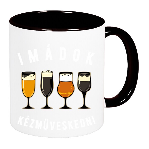 Színes fülű és belsejű bögre