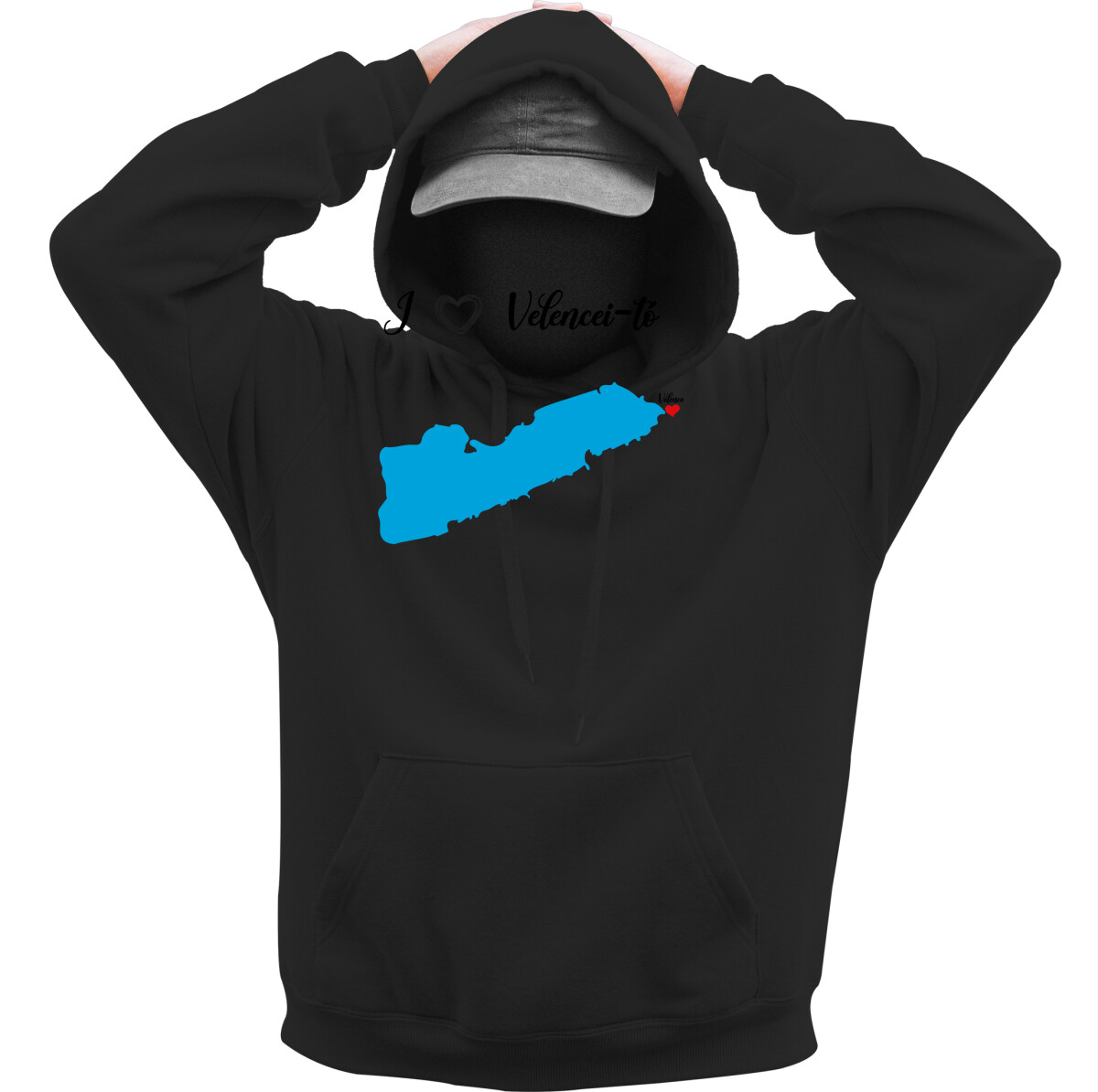 Kapucnis belebújós pulóver