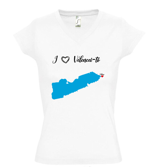 Női V nyakú póló