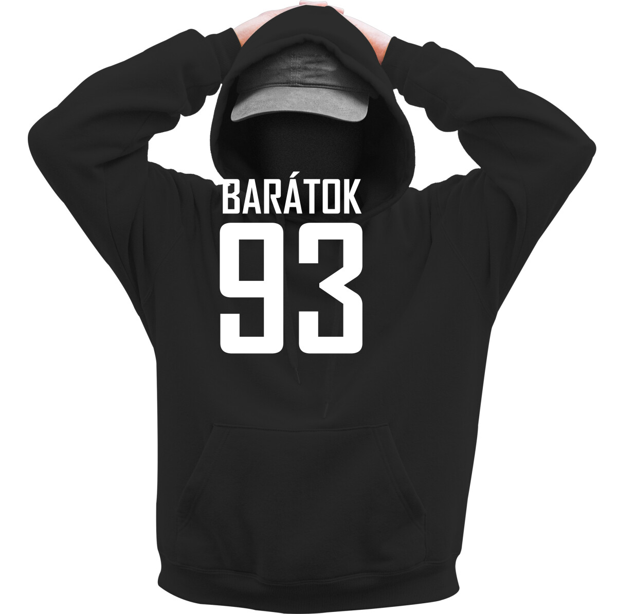 Kapucnis belebújós pulóver