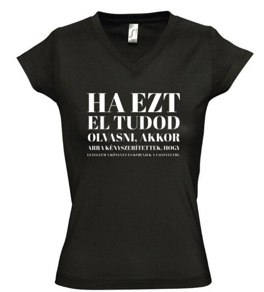 Női V nyakú póló