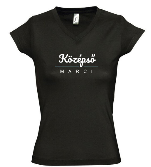 Női V nyakú póló