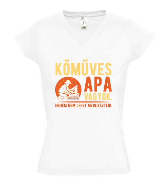 Női V nyakú póló