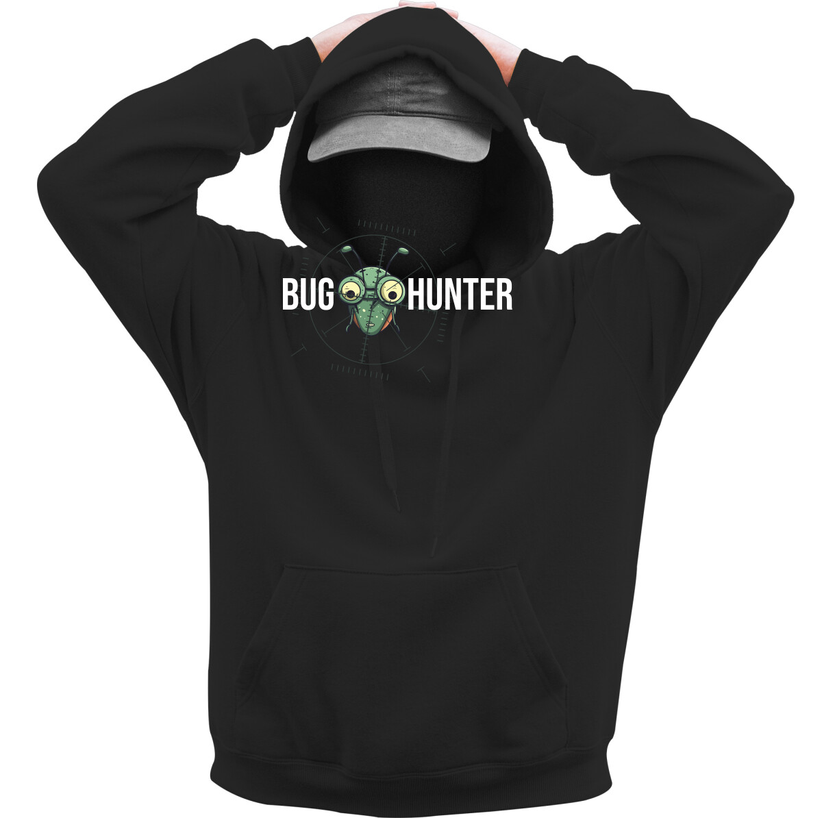 Kapucnis belebújós pulóver