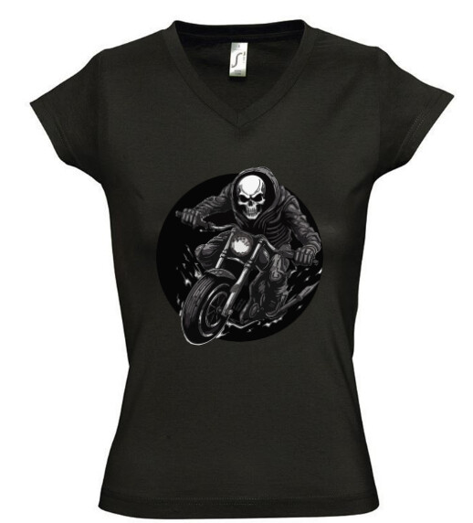 Női V nyakú póló