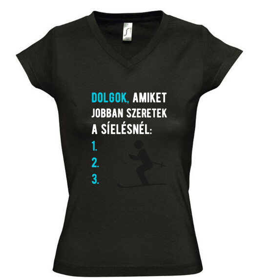 Női V nyakú póló