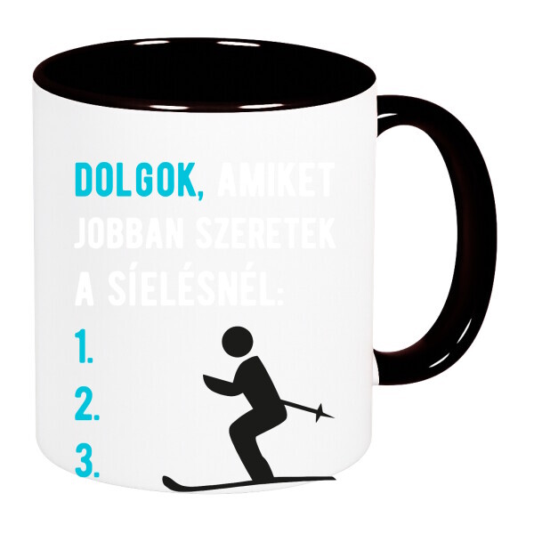 Színes fülű és belsejű bögre