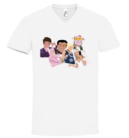 Unisex V nyakú póló