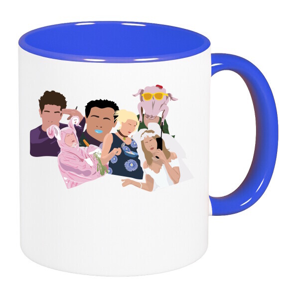 Színes fülű és belsejű bögre