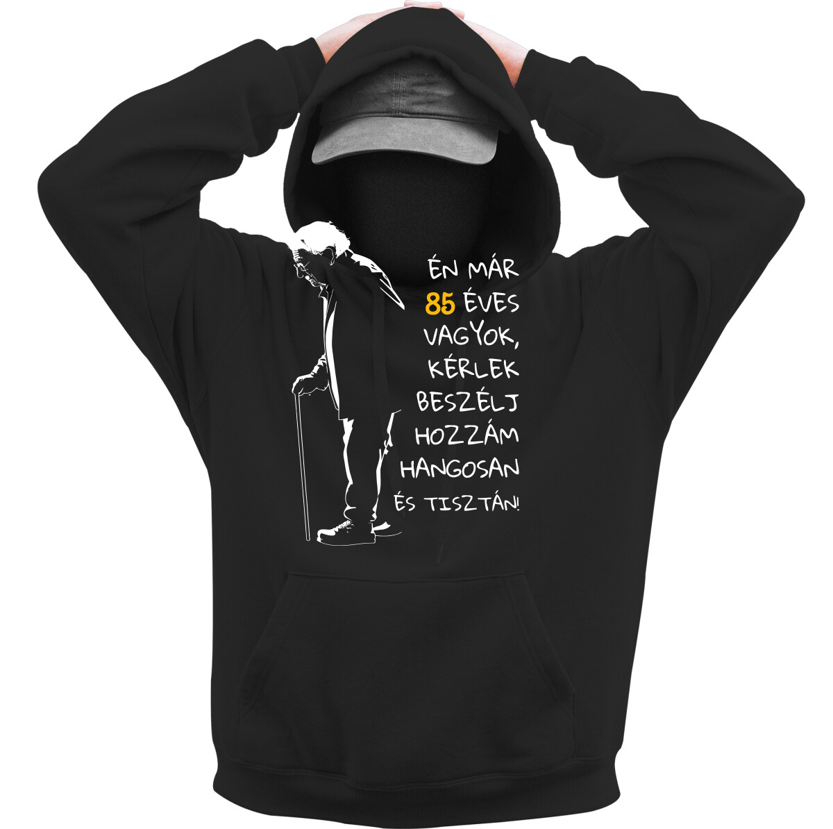 Kapucnis belebújós pulóver