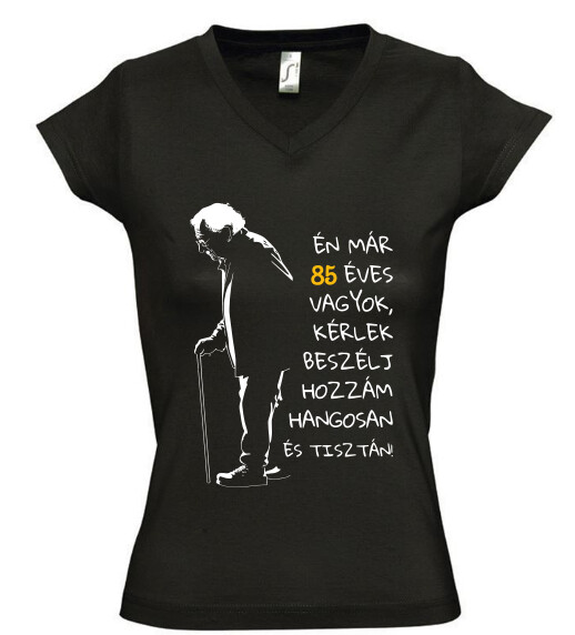 Női V nyakú póló