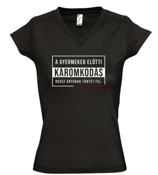 Női V nyakú póló