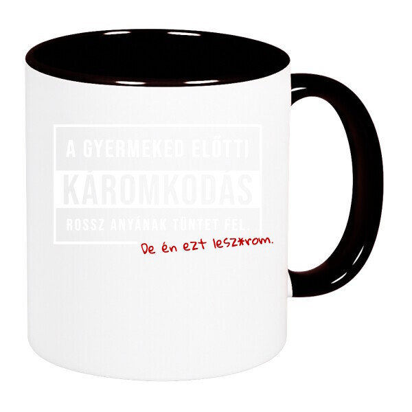 Színes fülű és belsejű bögre