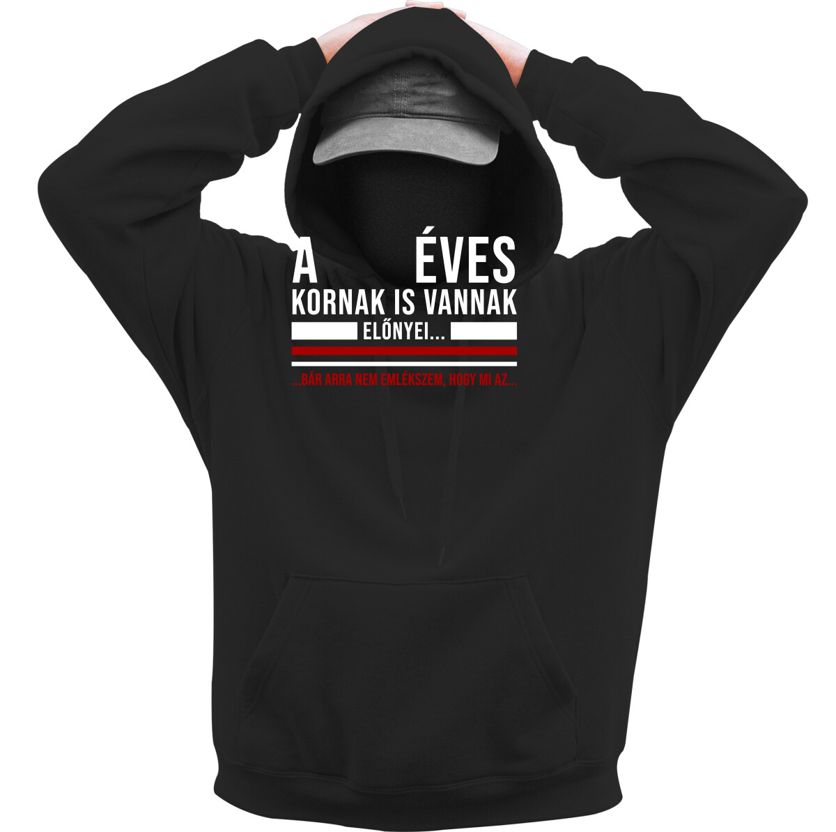 Kapucnis belebújós pulóver