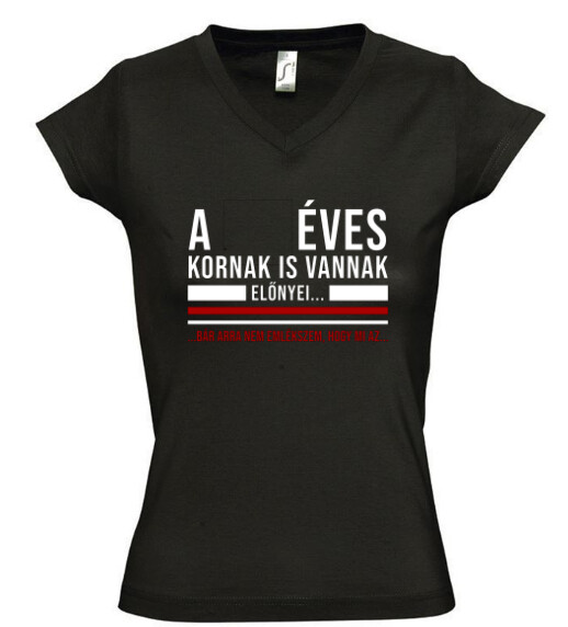 Női V nyakú póló