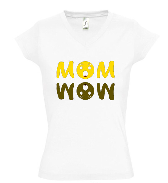 Női V nyakú póló