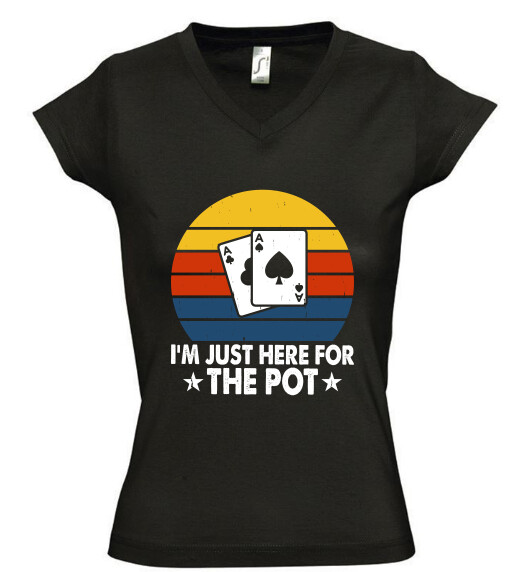 Női V nyakú póló