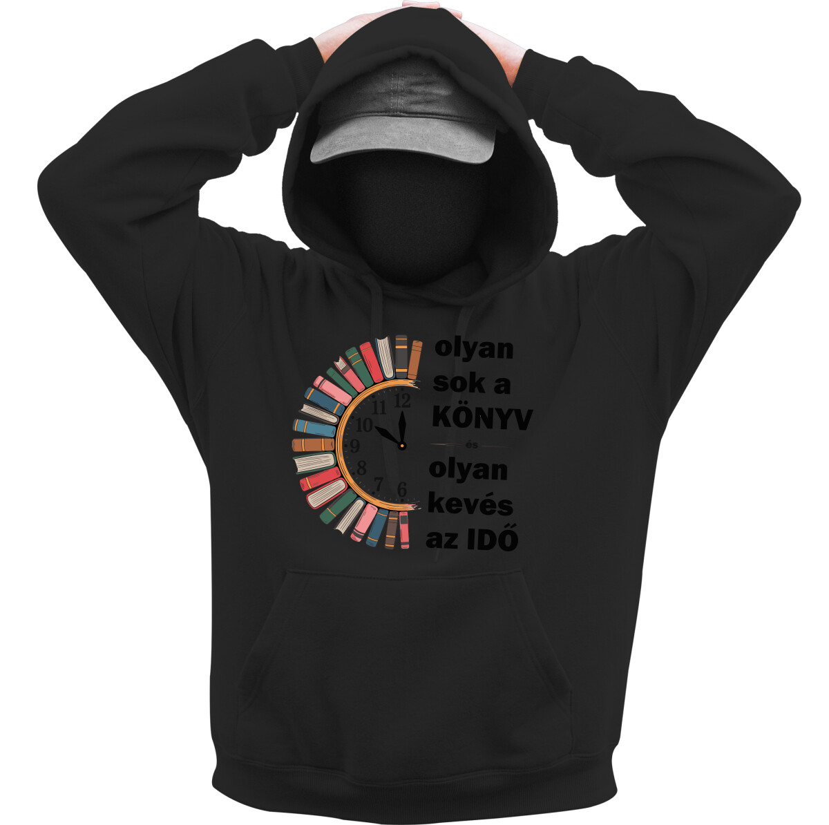 Kapucnis belebújós pulóver