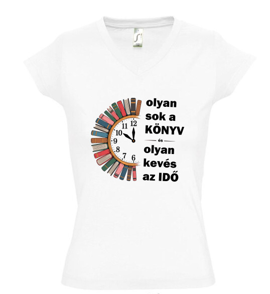 Női V nyakú póló