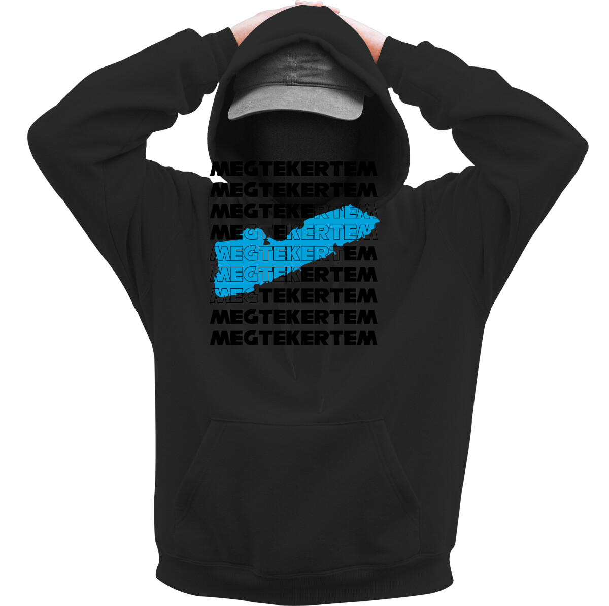 Kapucnis belebújós pulóver