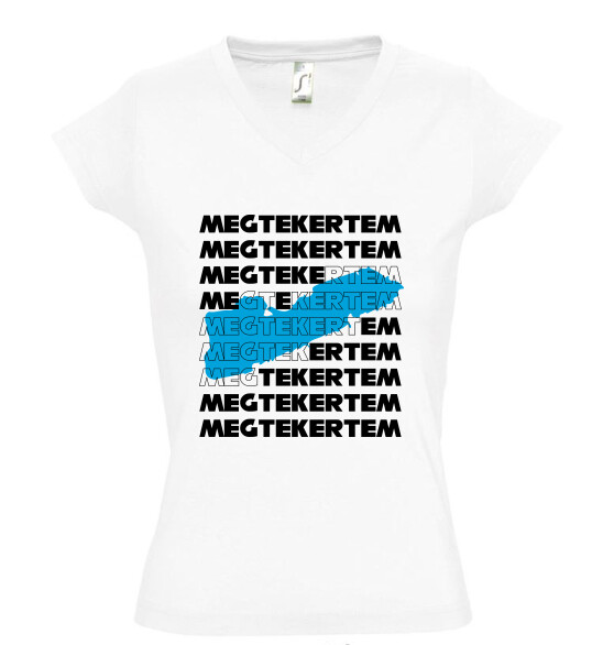 Női V nyakú póló