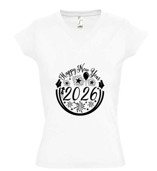 Női V nyakú póló