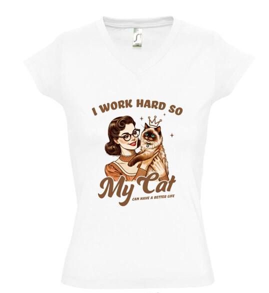 Női V nyakú póló